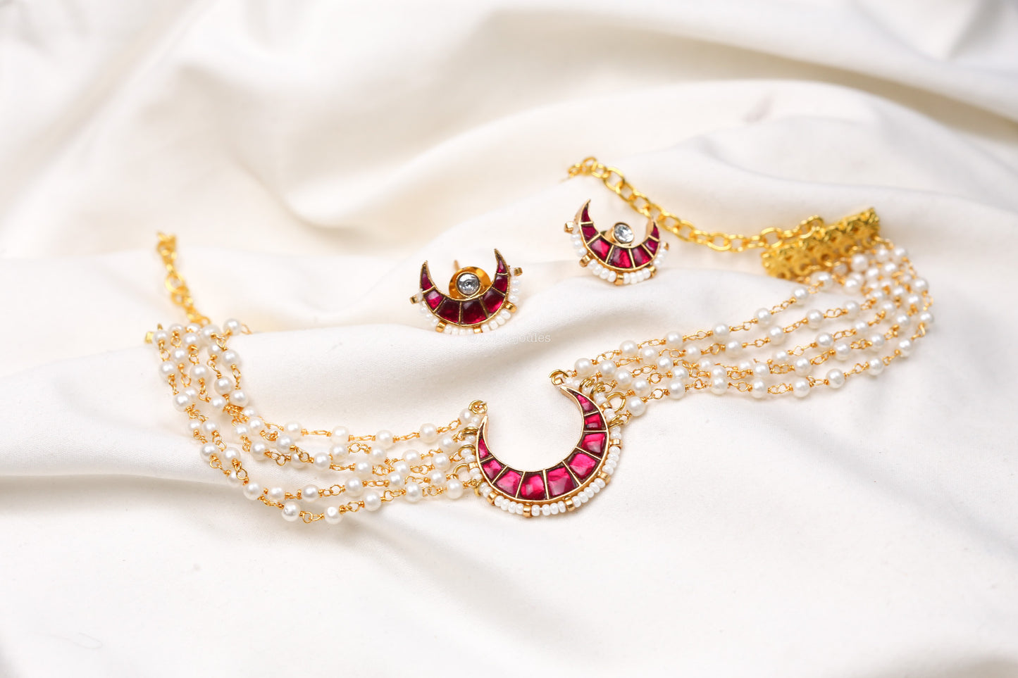 Cresent Moon Jadau Kundan Choker Set