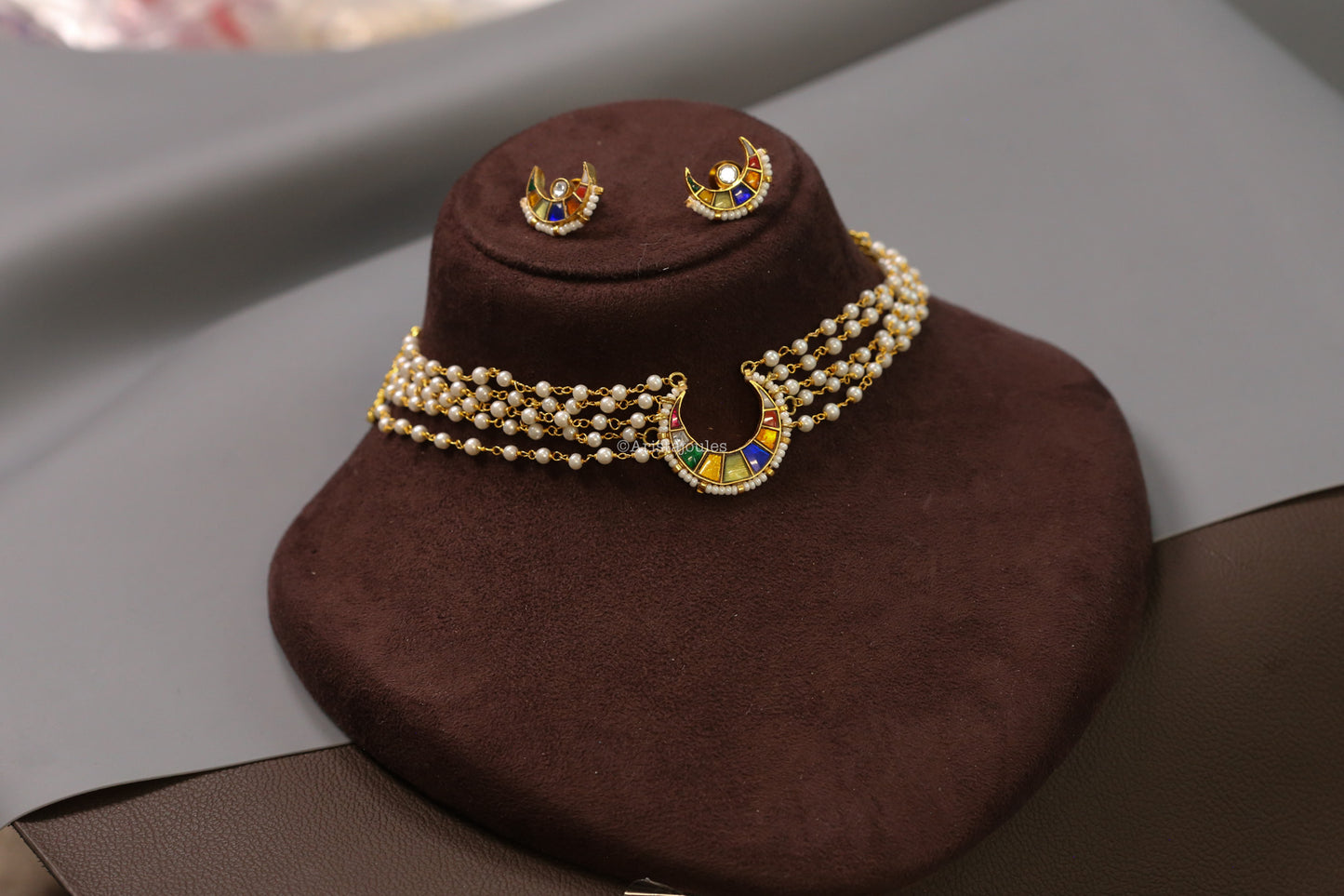 Cresent Moon Jadau Kundan Choker Set