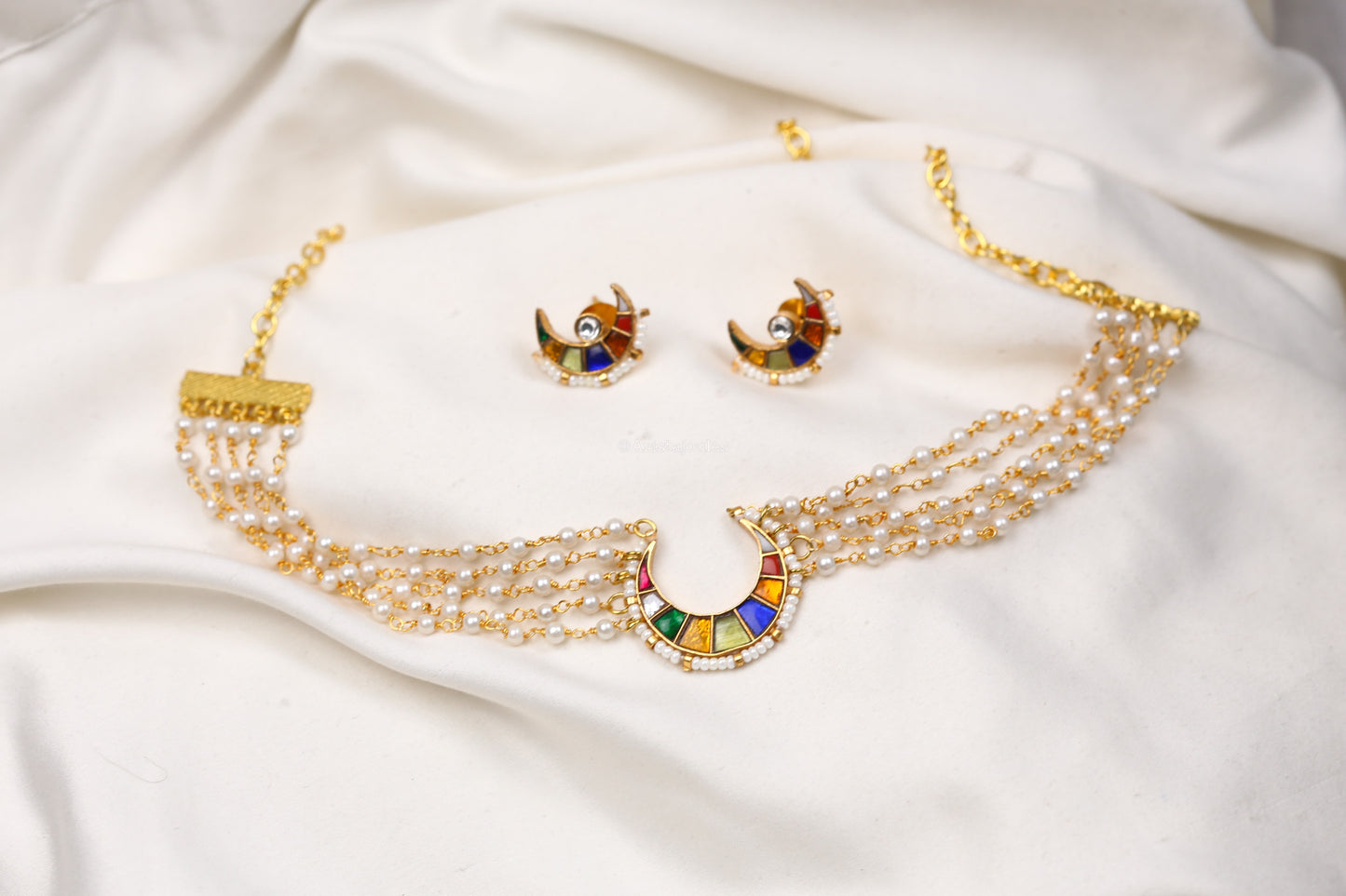Cresent Moon Jadau Kundan Choker Set