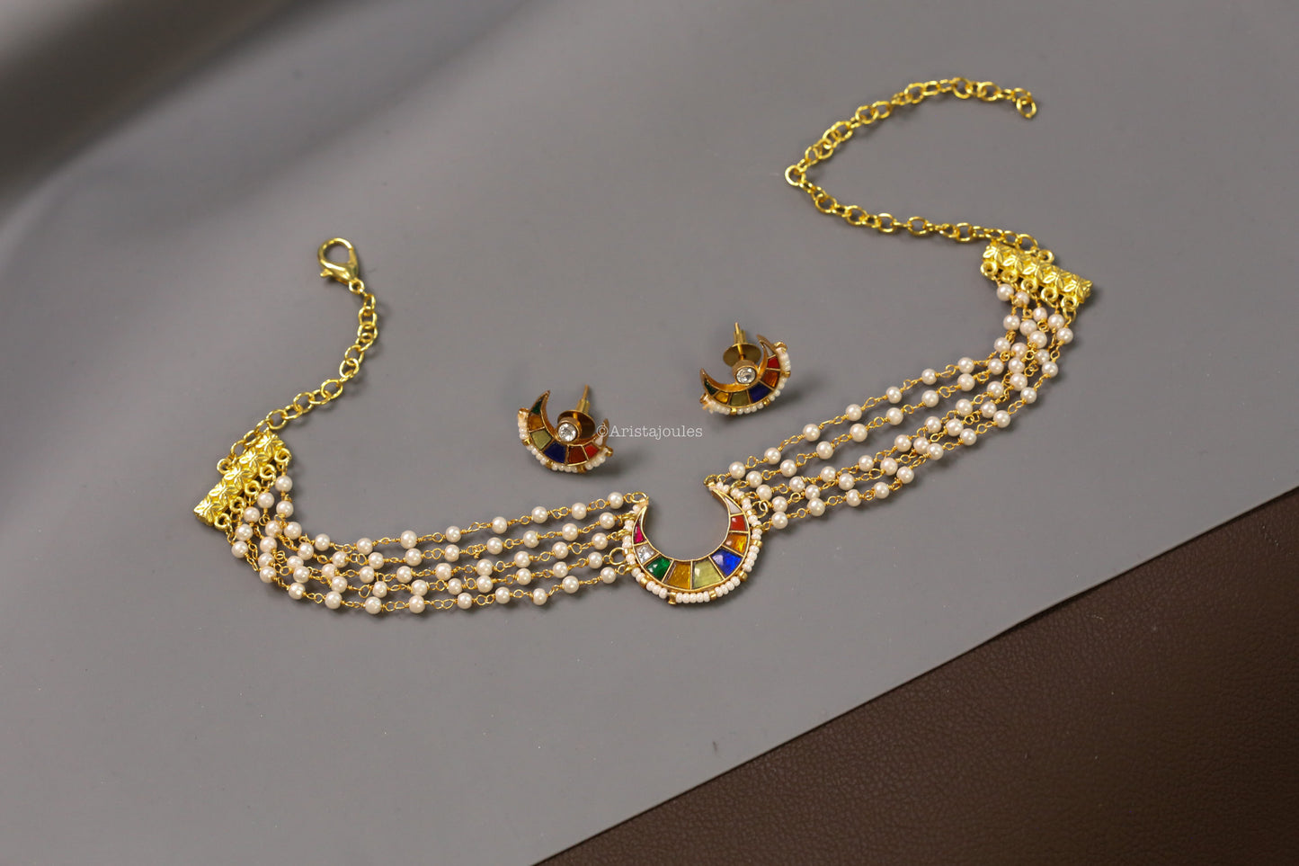 Cresent Moon Jadau Kundan Choker Set