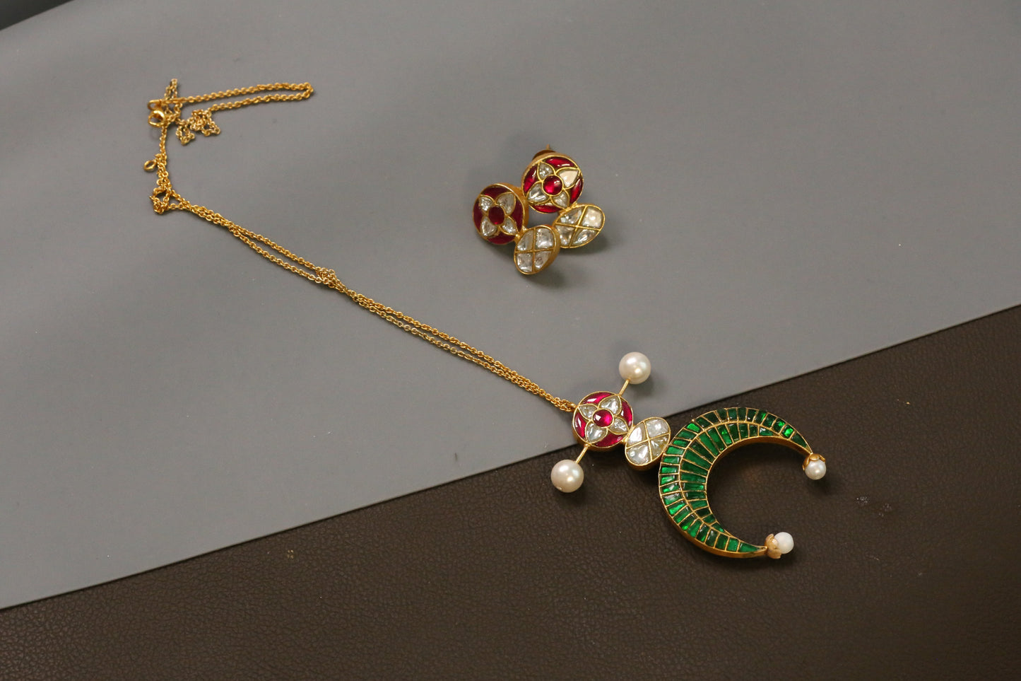 Chandini Fusion Jadau Necklace Set - Colors available