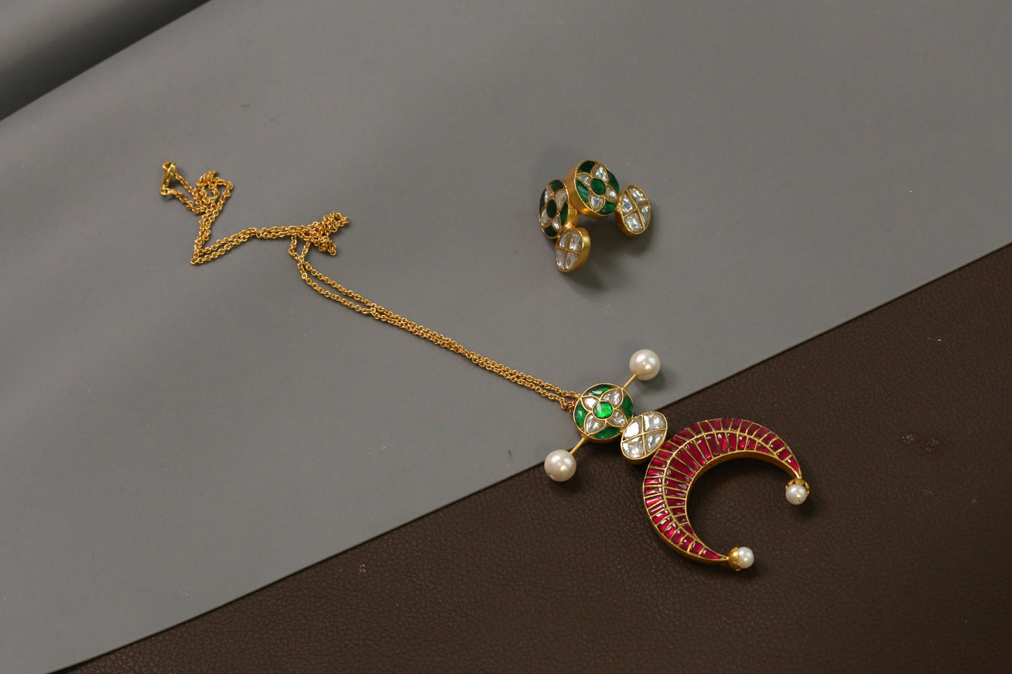 Chandini Fusion Jadau Necklace Set - Colors available