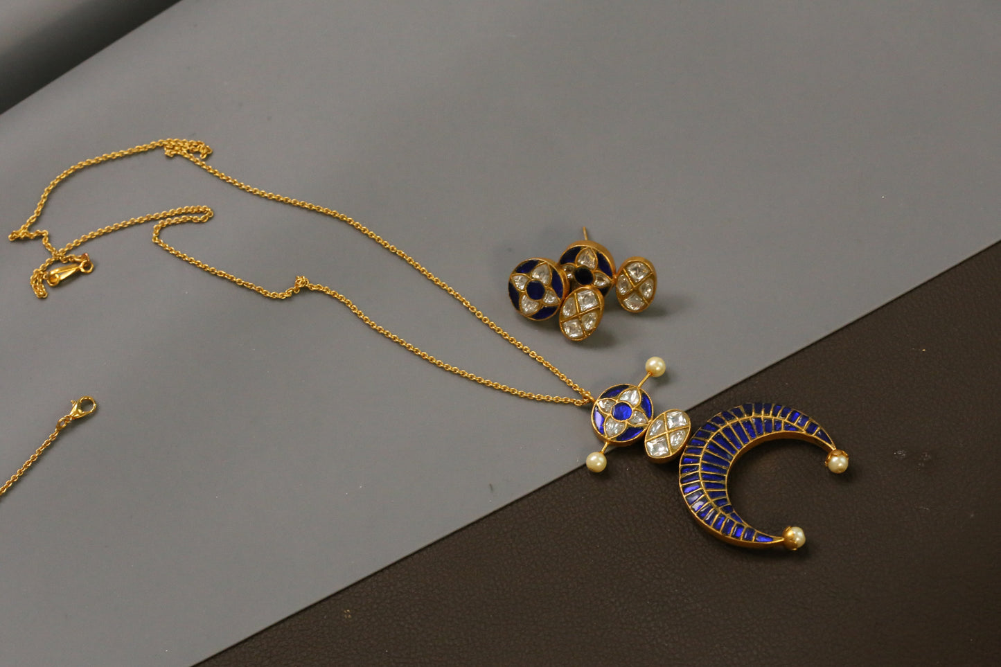 Chandini Fusion Jadau Necklace Set - Colors available