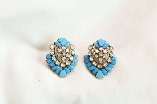 Poonam Moissanite Studs - Turquoise