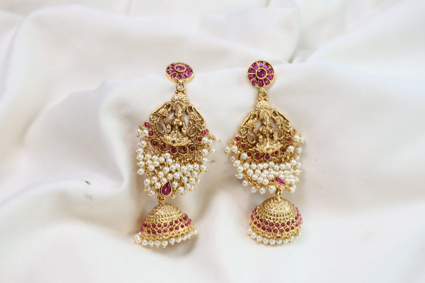 Temple Lakshmi Kemp Jhumka