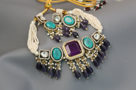 Rishita Doublet Choker Set  (104-62) -Purple