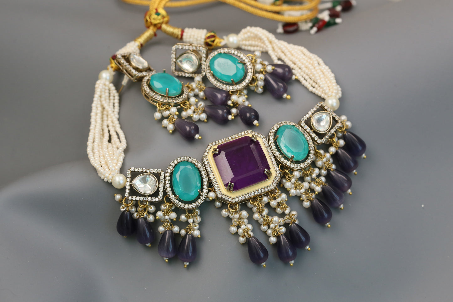 Rishita Doublet Choker Set  (104-62) -Purple