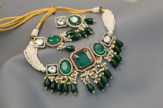Rishita Doublet Choker Set  (104-58) - Green