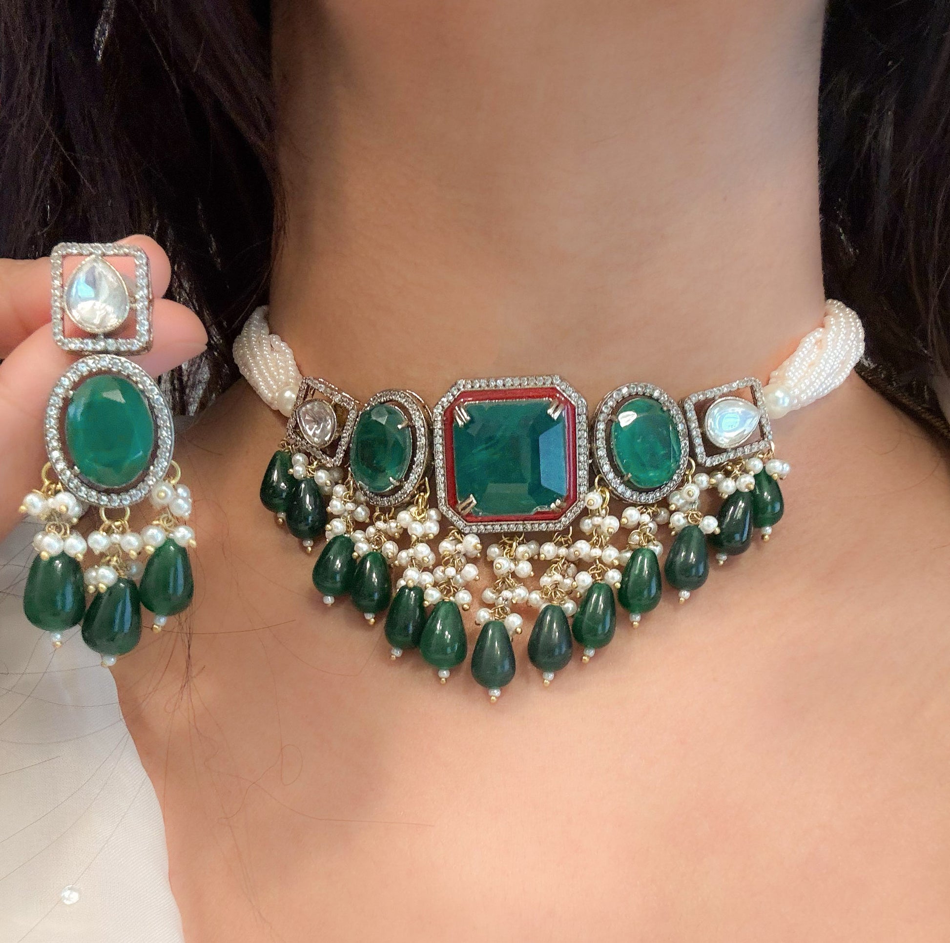 Rishita Doublet Choker Set  (104-58) - Green