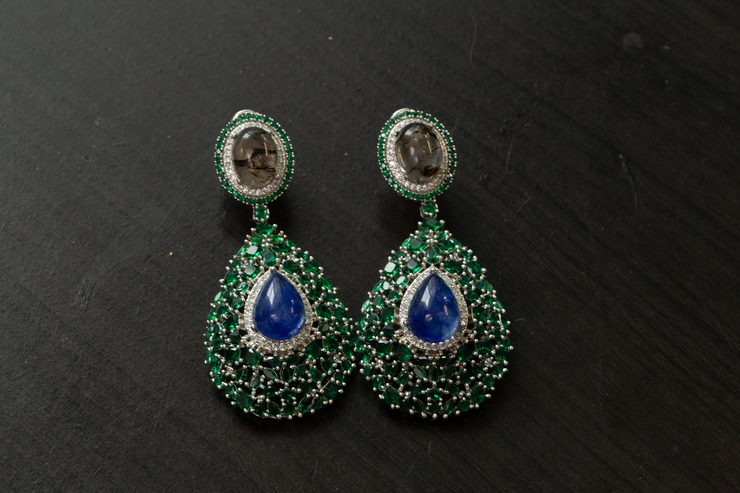 Premium Sabya Inspired Doublet Earrings - Green