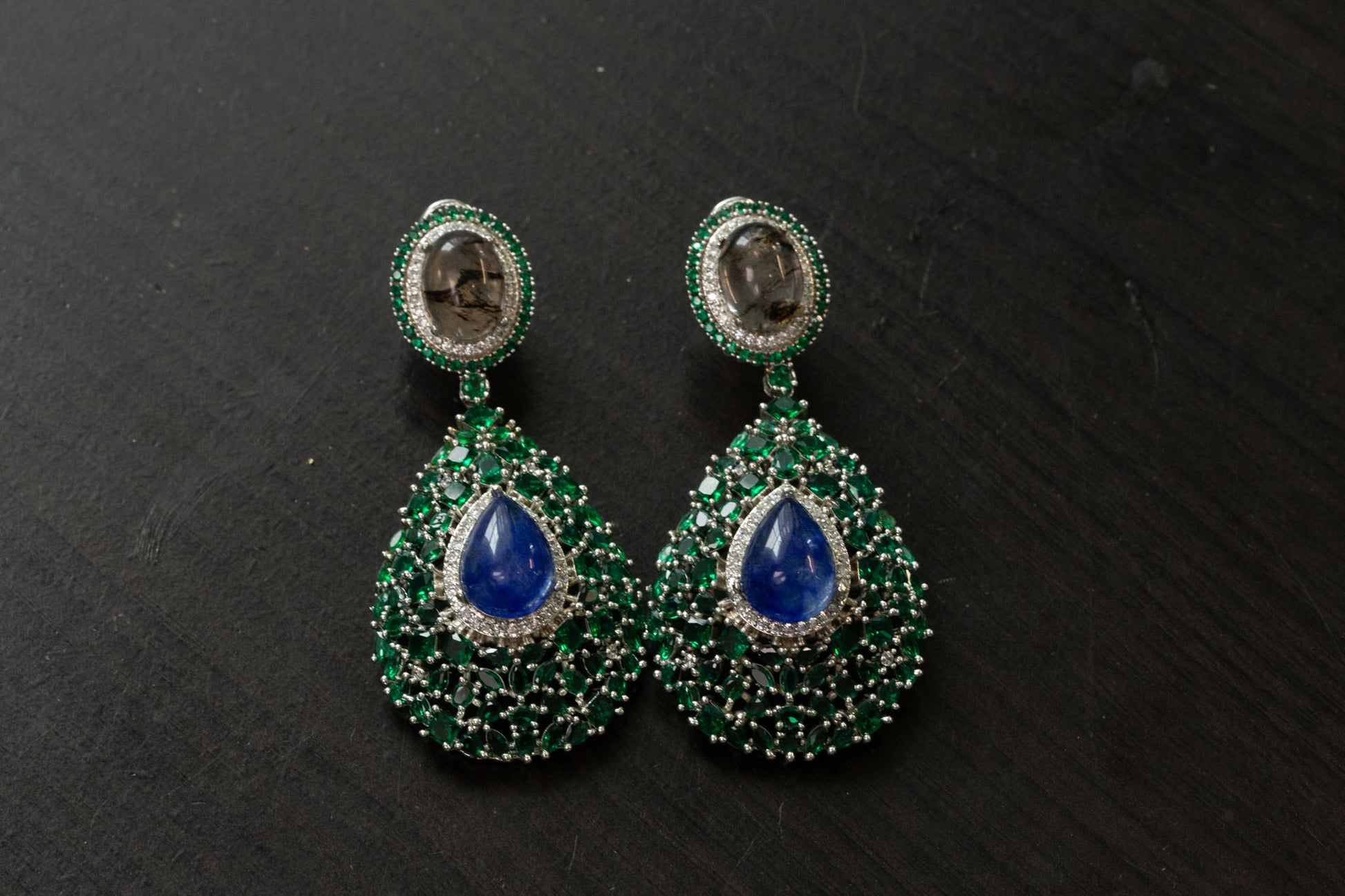 Premium Sabya Inspired Doublet Earrings - Green