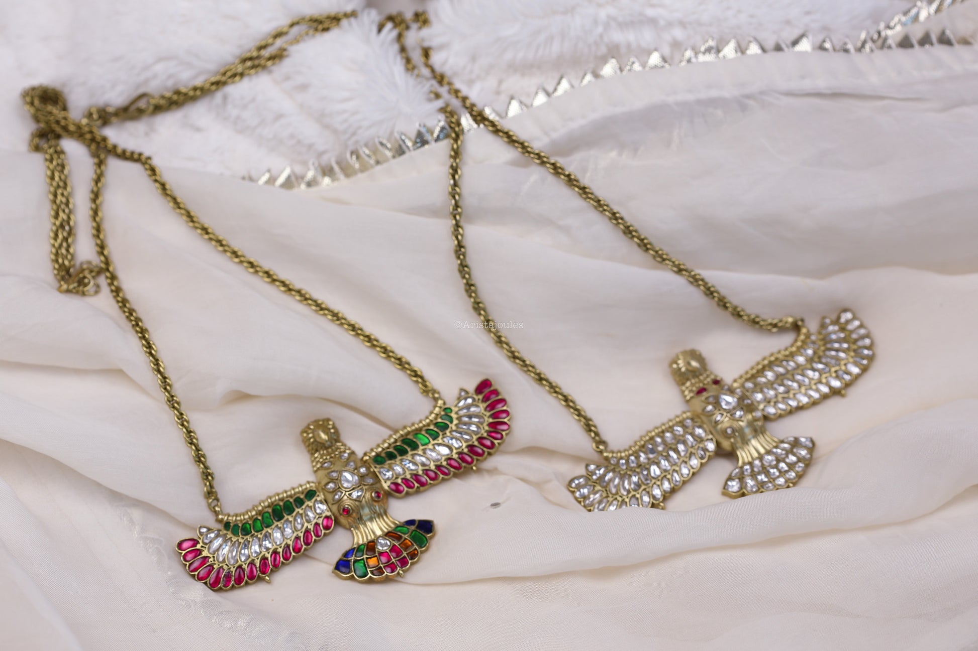 Vintage Gold Jadau Garuda Necklace
