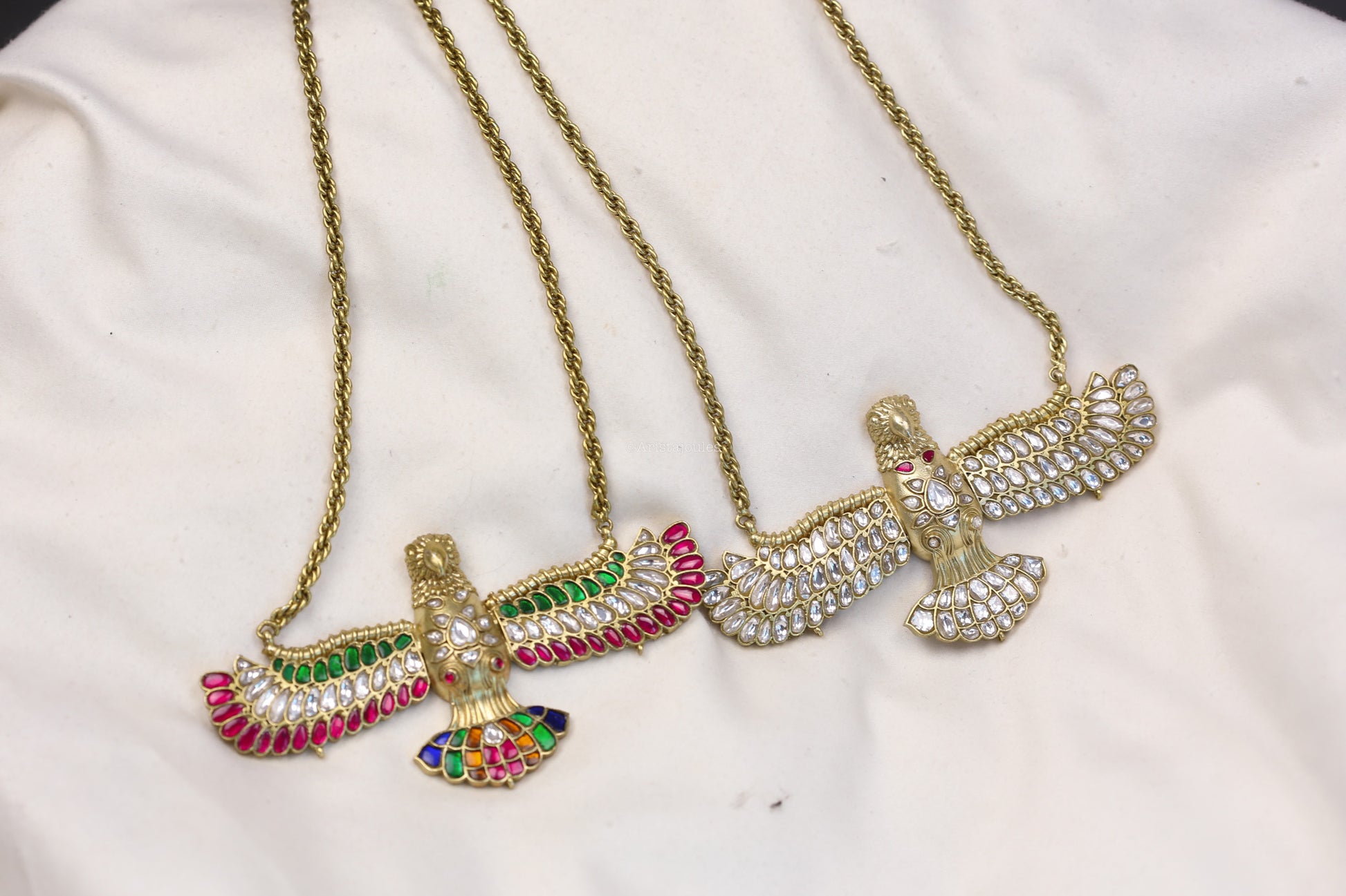 Vintage Gold Jadau Garuda Necklace