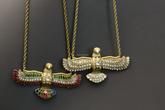 Vintage Gold Jadau Garuda Necklace