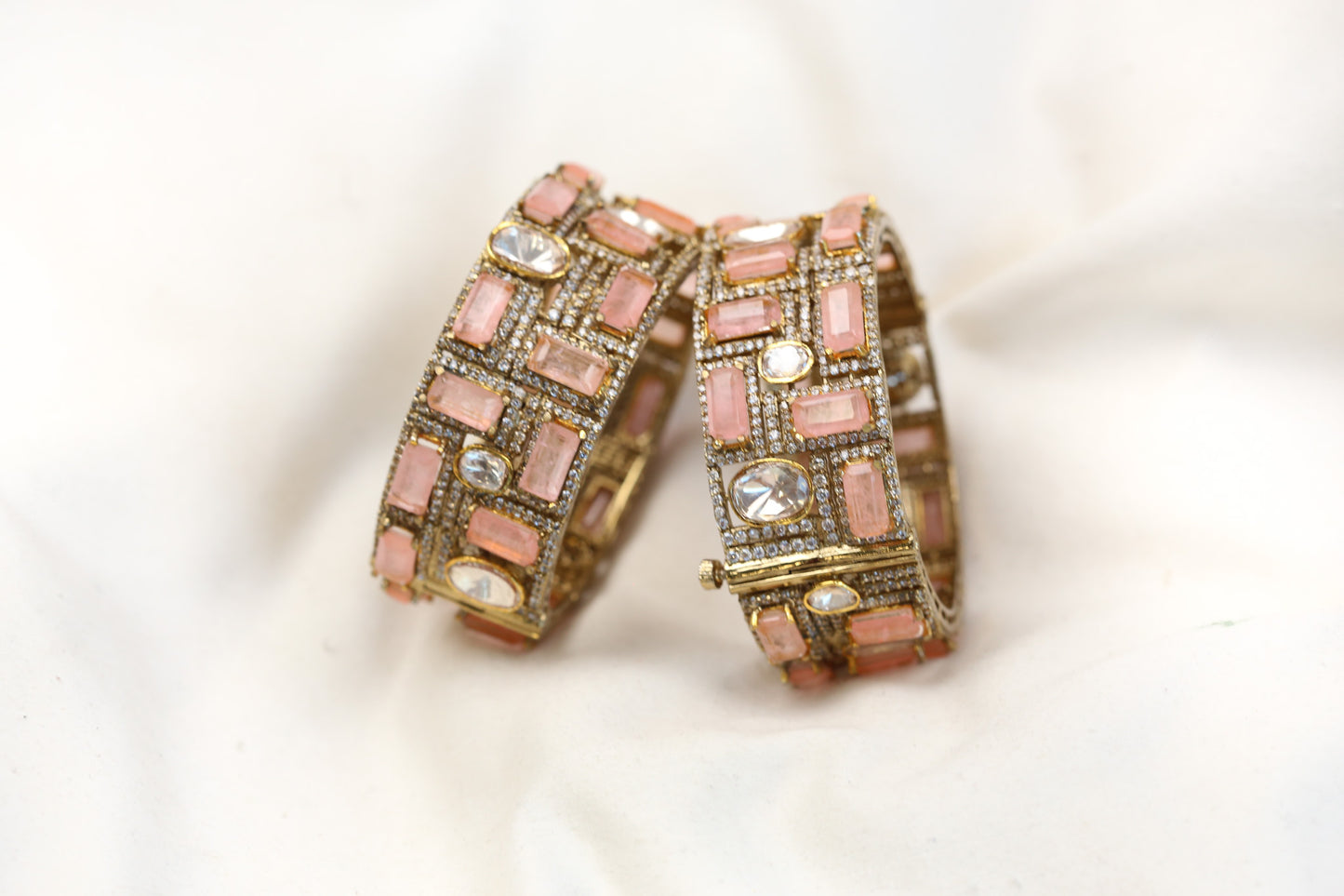 Harini Pink Doublet & Real Moissanite Bangle