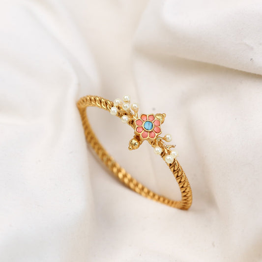 Handmade Jadau Bangle Bracelet (2.4 Openable) - Style 2