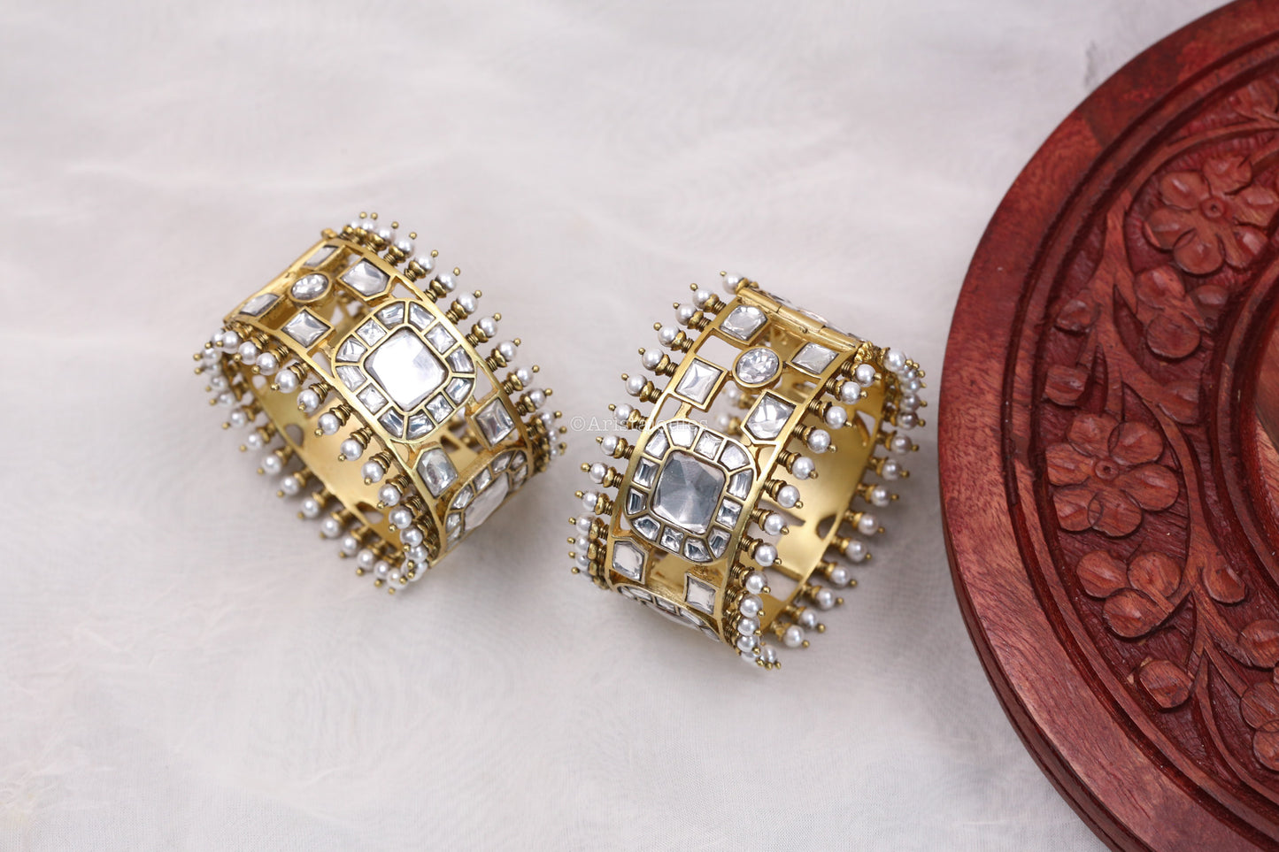 Kshitija Designer Jadau Kundan Bangle (2.4 Openable)