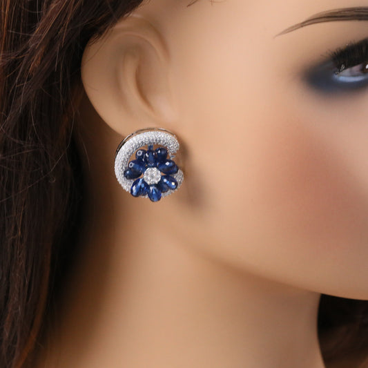 Premium CZ & Blue Crystal Studs (102-19)