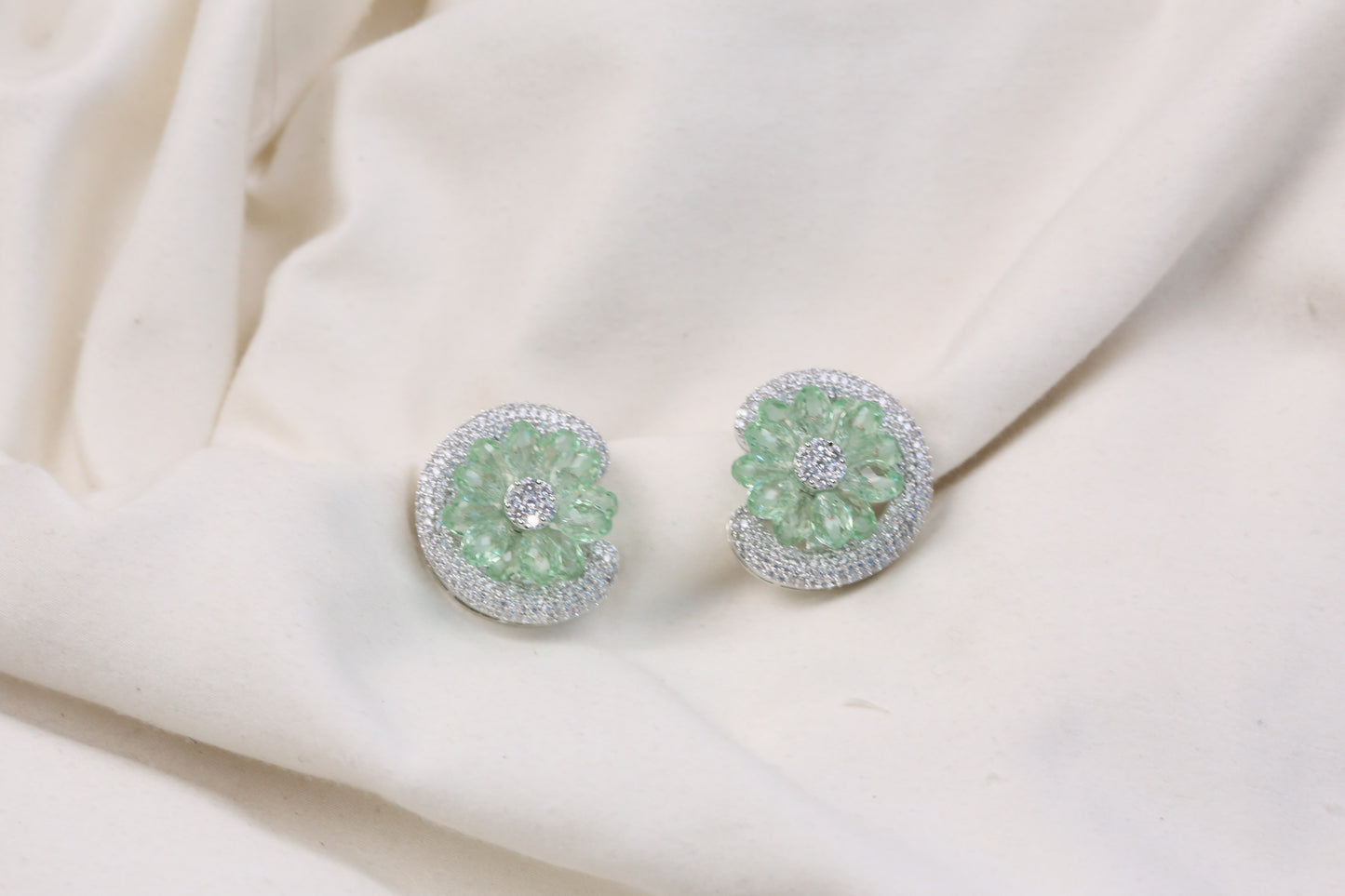 Premium CZ & Mint Crystal Studs (102-22)