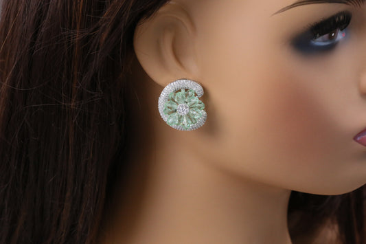Premium CZ & Mint Crystal Studs (102-22)
