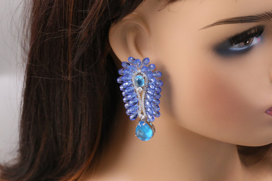 Shanaya Premium CZ & Crystal Studs (102-24) - Blue
