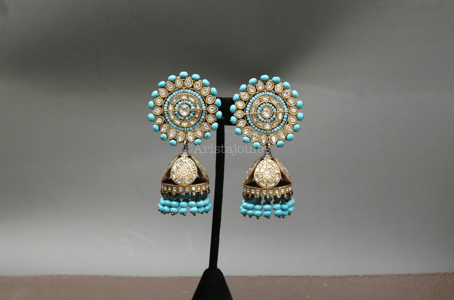 Firoze Dual Tone Vintage Polish Jhumka