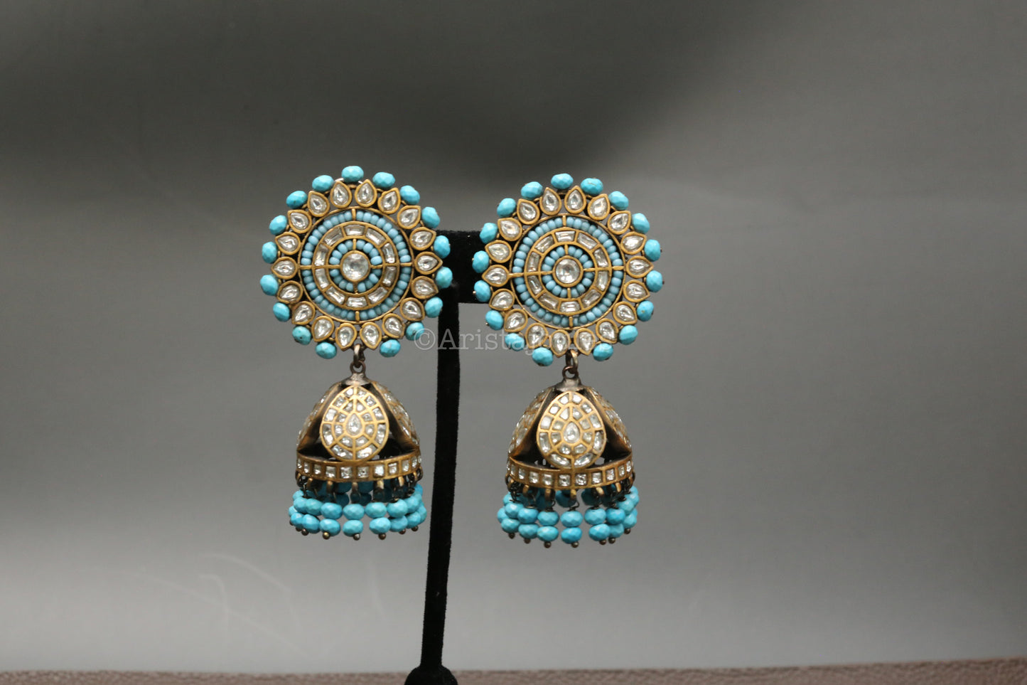 Firoze Dual Tone Vintage Polish Jhumka
