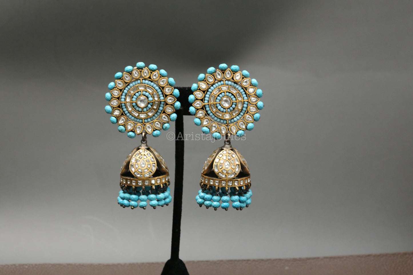 Firoze Dual Tone Vintage Polish Jhumka