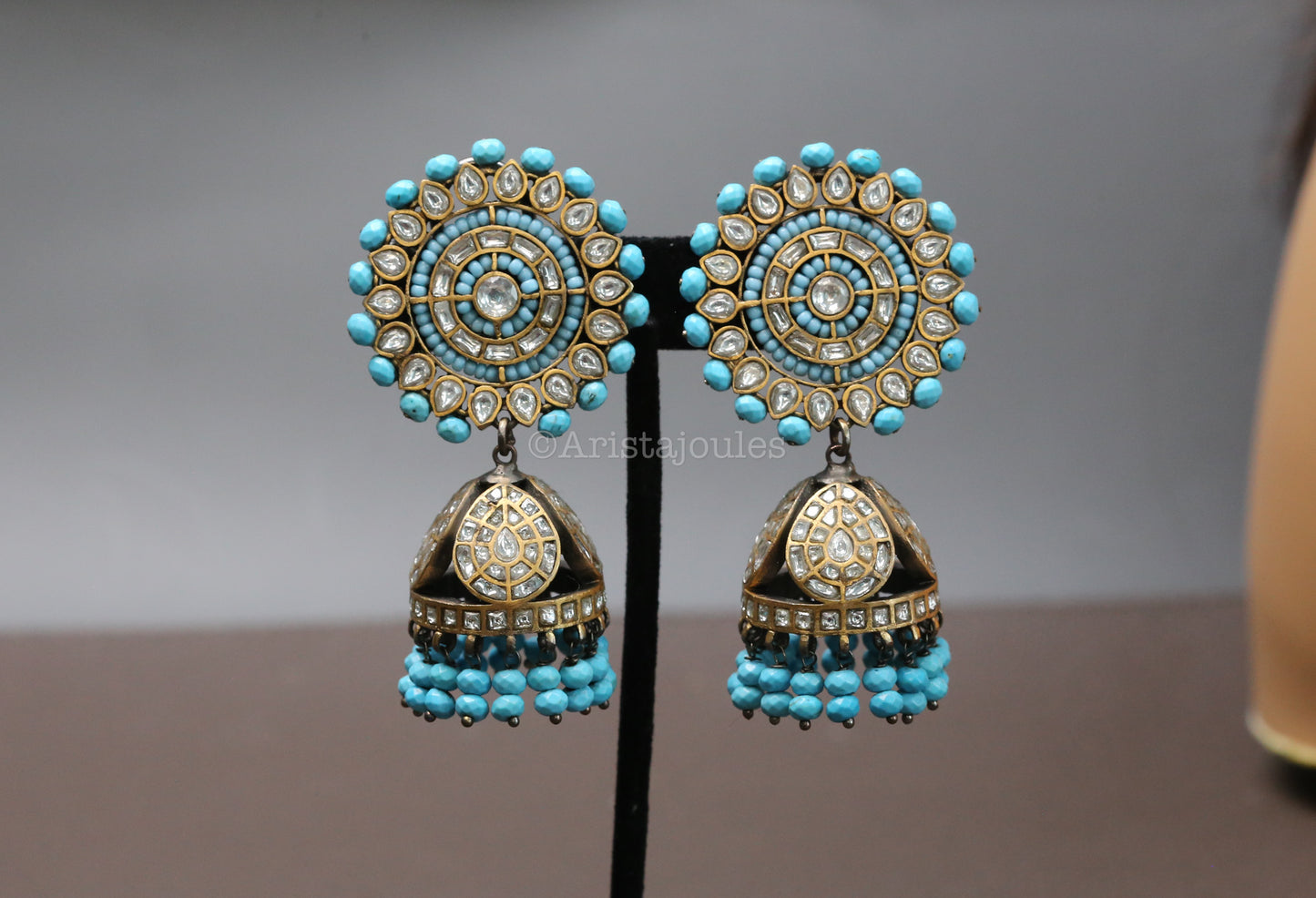 Firoze Dual Tone Vintage Polish Jhumka