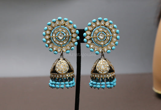 Firoze Dual Tone Vintage Polish Jhumka