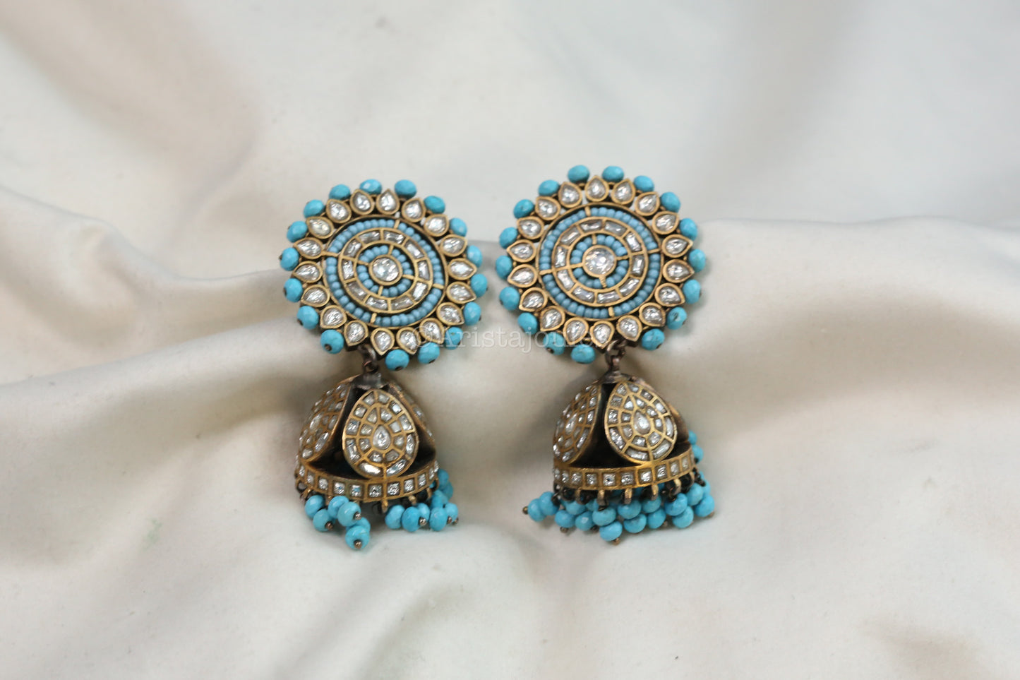 Firoze Dual Tone Vintage Polish Jhumka