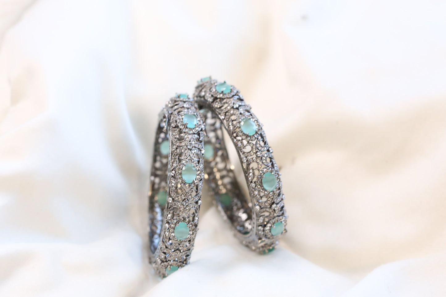 Victorian CZ & Monalisa Stone Bangles (Openable)