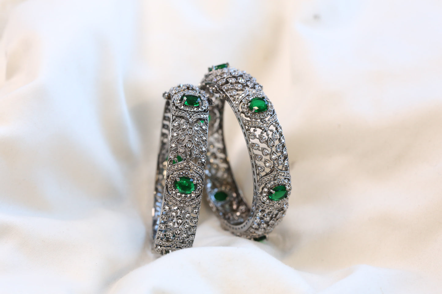 Victorian Marcasite & Monalisa Stone Bangles (Openable)