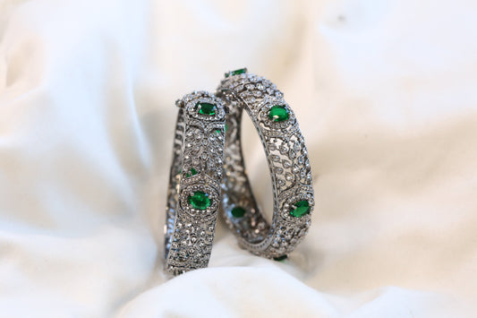 Victorian Marcasite & Monalisa Stone Bangles (Openable)