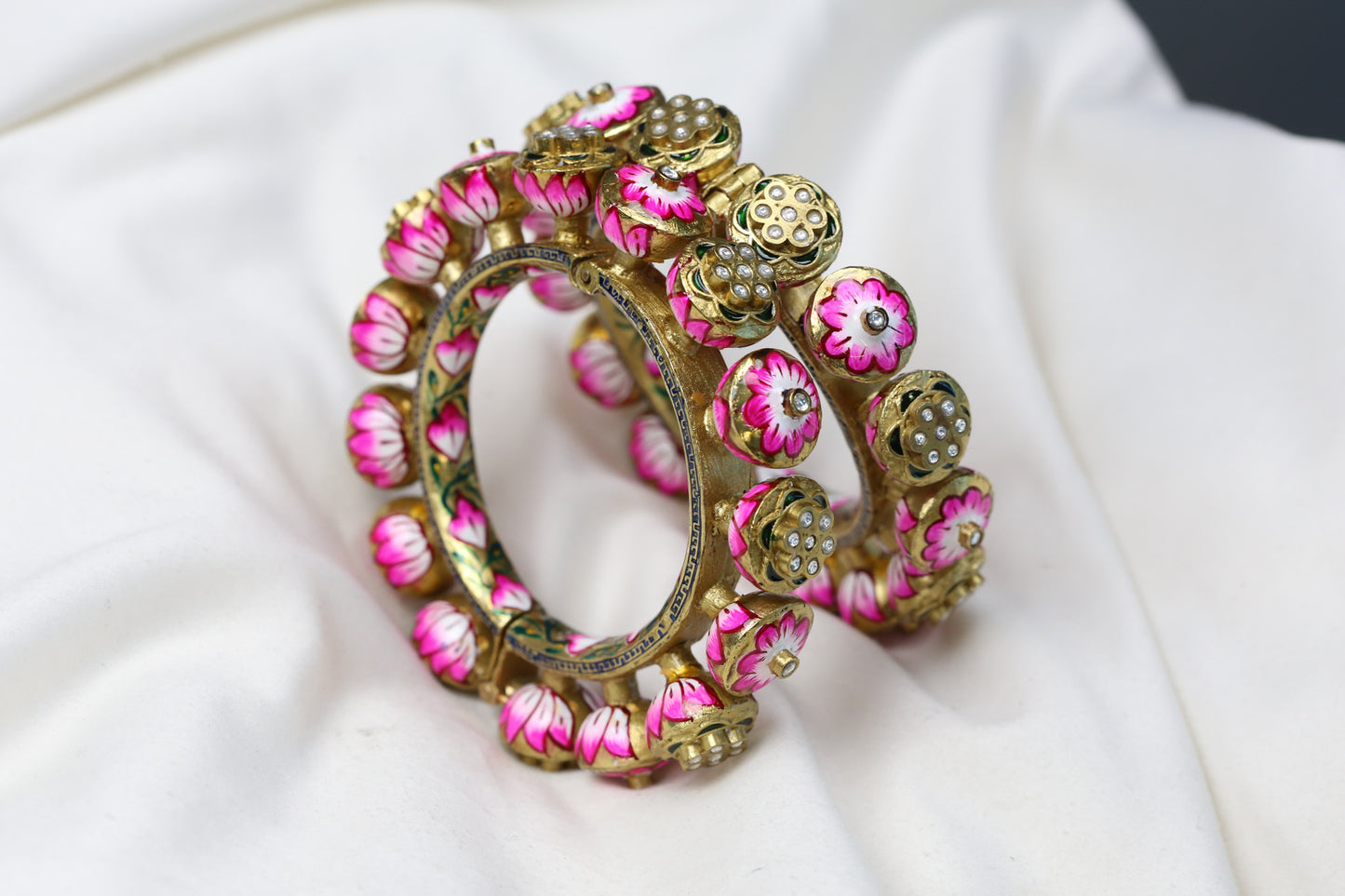 Gayatri Meenakari Kundan Pacheli Bangle (Openable)