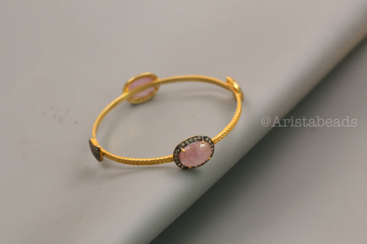 Multi Sapphire 925 Sterling Silver Bangle (2.6)