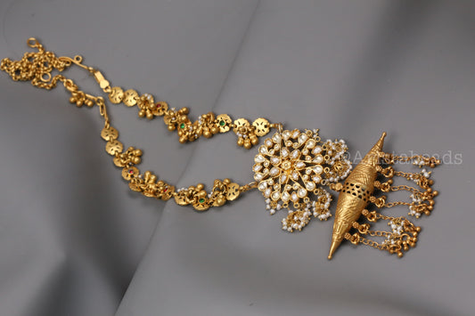 925 Silver Necklace With Kundan & Real Pearls