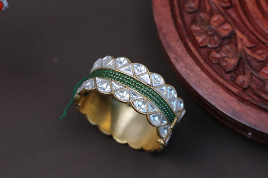 Sameera Designer Jadau Kundan Bangle (2.4 Openable)