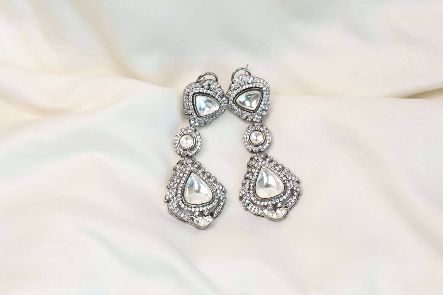Victorian Finish Cocktail Polki Earrings