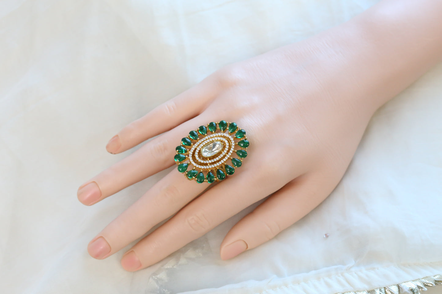 Swaroopa Real Moissanite & Pota Ring