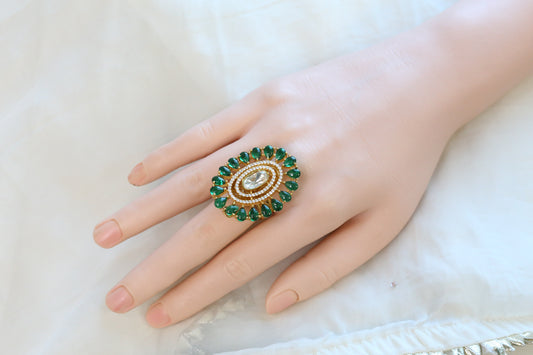 Swaroopa Real Moissanite & Pota Ring