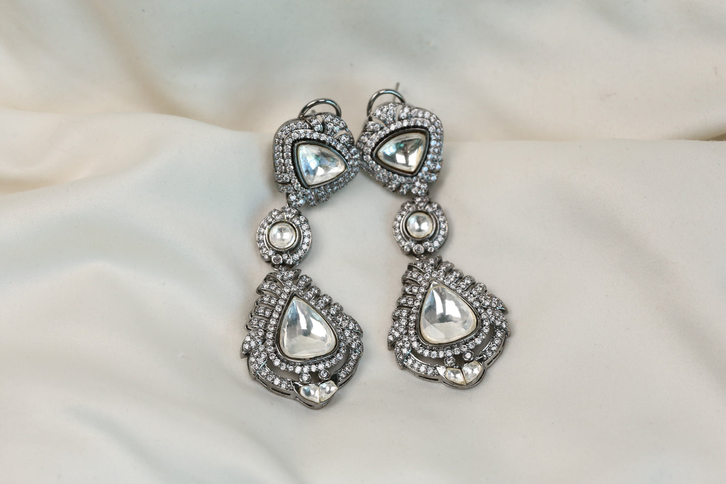 Victorian Finish Cocktail Polki Earrings