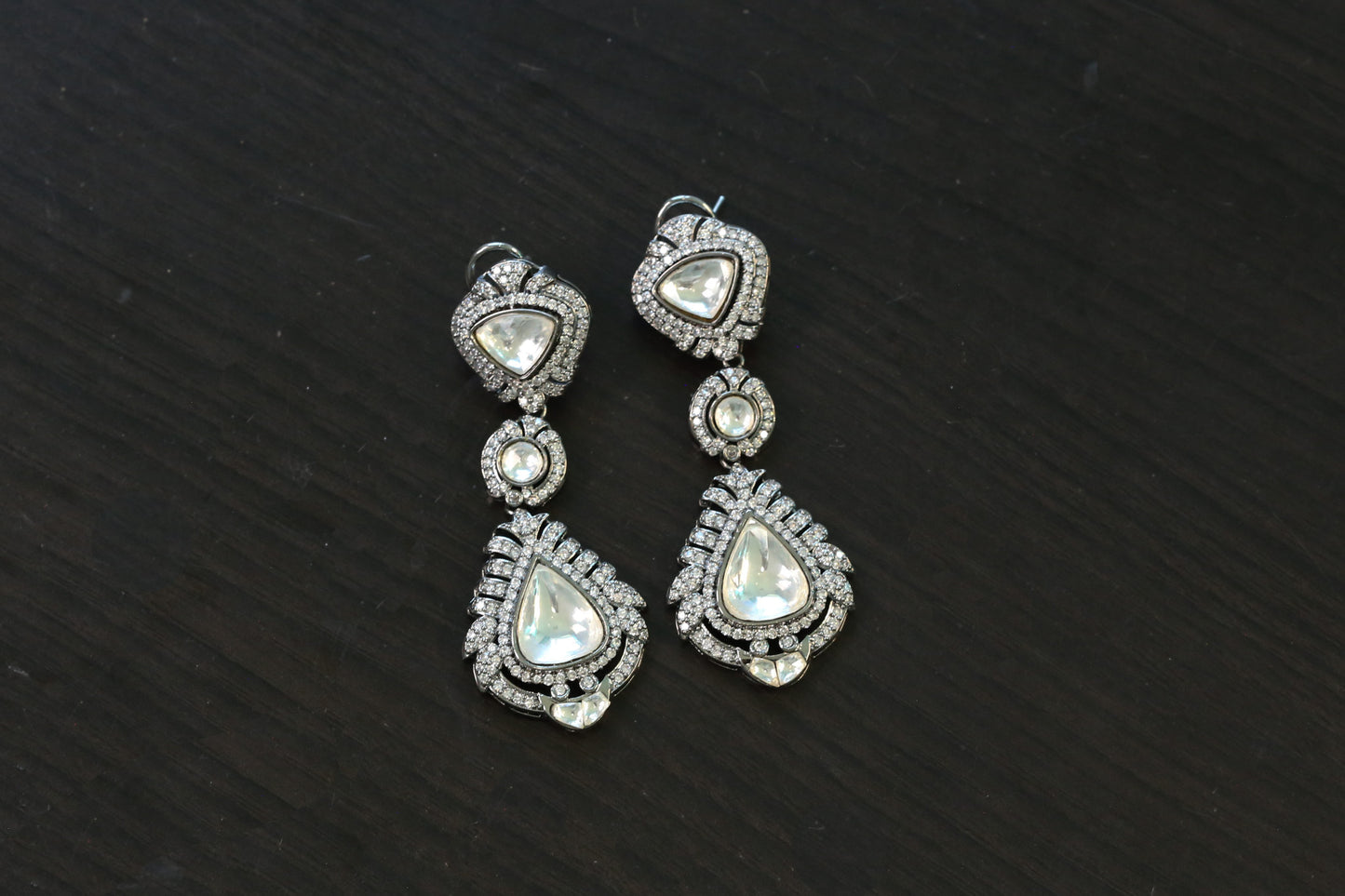 Victorian Finish Cocktail Polki Earrings