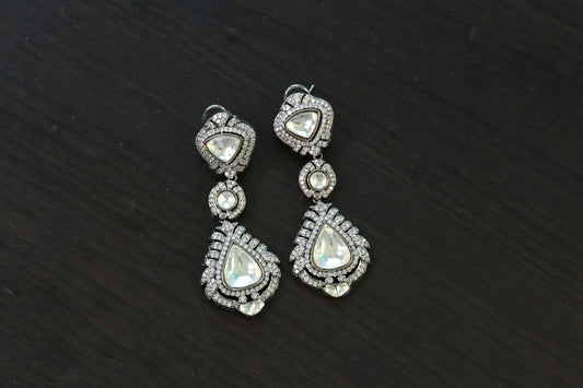 Victorian Finish Cocktail Polki Earrings