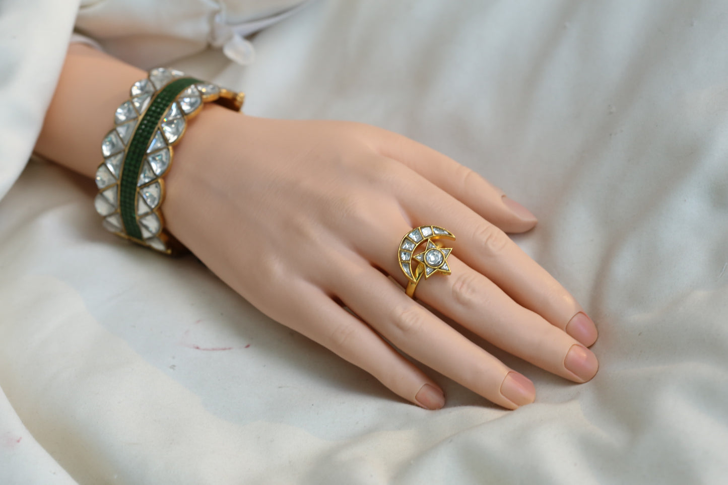 Kundan Chand Rings (Adjustable)