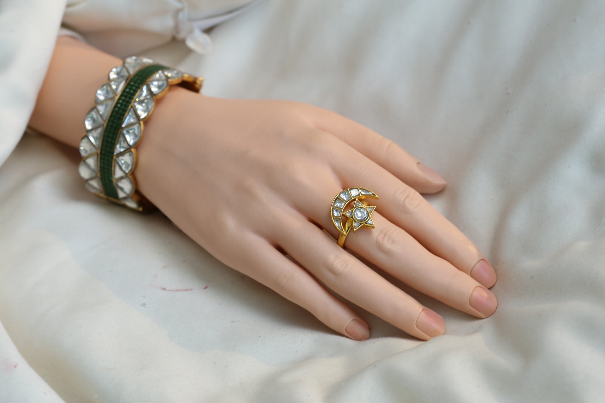 Kundan Chand Rings (Adjustable)
