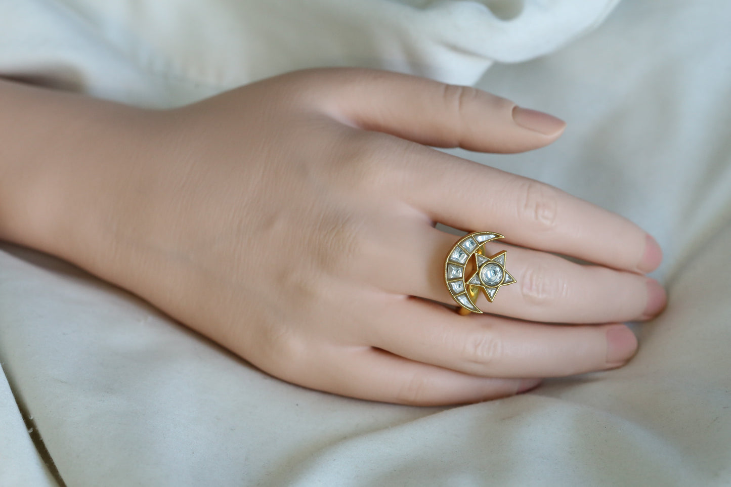 Kundan Chand Rings (Adjustable)