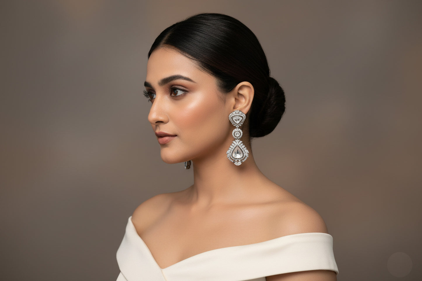 Victorian Finish Cocktail Polki Earrings