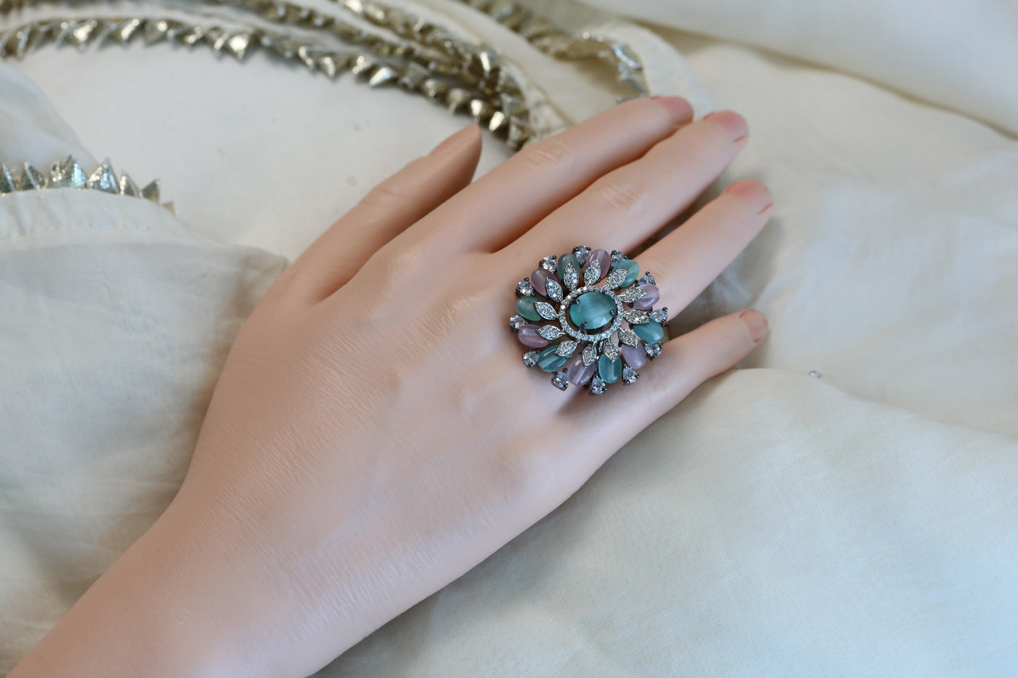 Premium Pota Stones CZ Ring