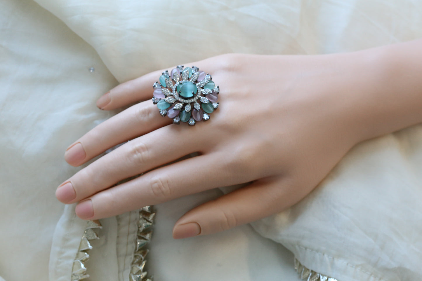Premium Pota Stones CZ Ring